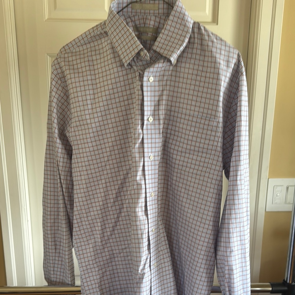 Nordstrom Casual Button Down Shirt White and Red